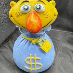 VTG 1971 Mr. Money bags coin bank made by Pay Pal Plastics